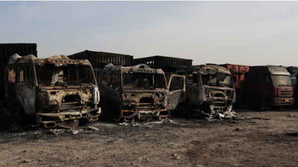 運(yùn)輸乙炔的大貨車爆炸 運(yùn)輸乙炔的大貨車爆炸