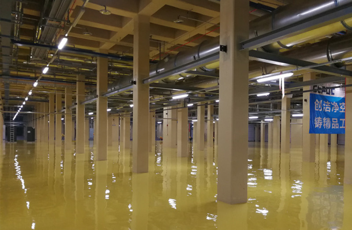 環(huán)氧防靜電自流平地坪施工后圖片