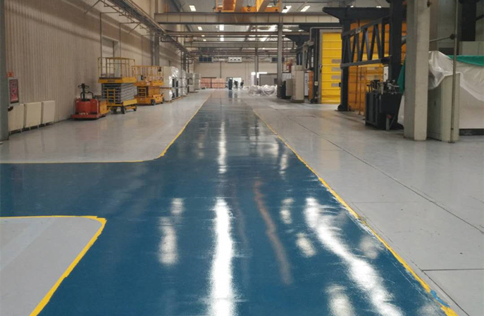 工廠舊環(huán)氧地坪翻新，塑立得重塑工業(yè)之美